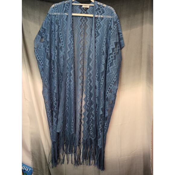 David and Young Other - David And Young Woman's Floral Lace Beach Cover-up One Size Blue (316)